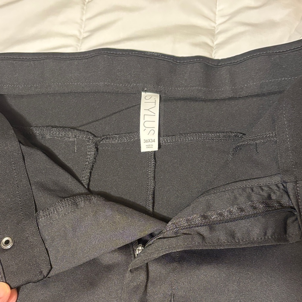 Stylus Chino Mens Straight Fit Flat Front Dress Pants - Picture 5 of 12